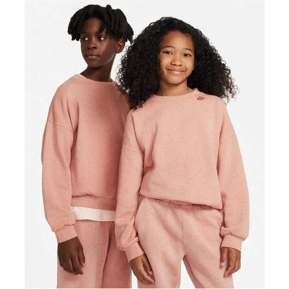Nike DQ9002-872 Sweatshirt Kids Small Rust Oxide Long Sleeve Crew Neck GBO154